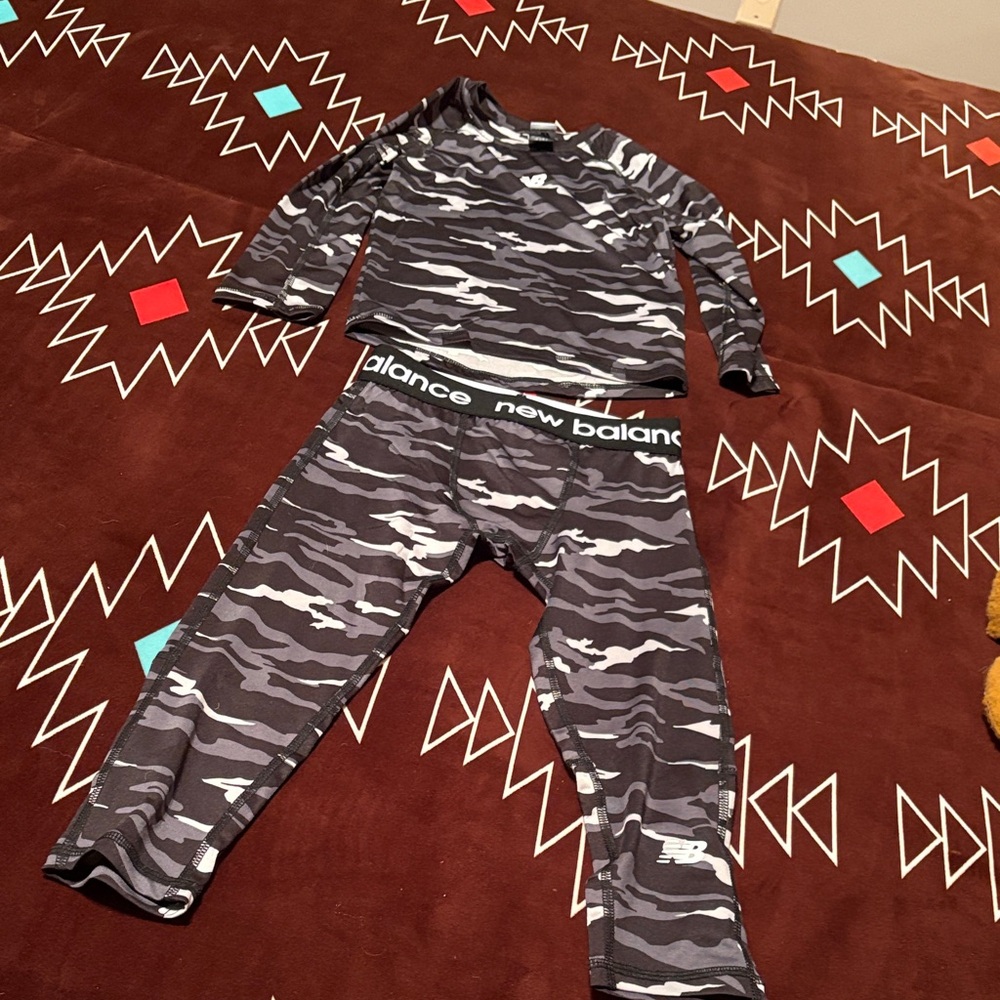 New Balance Black and Gray Camo Kids' Set